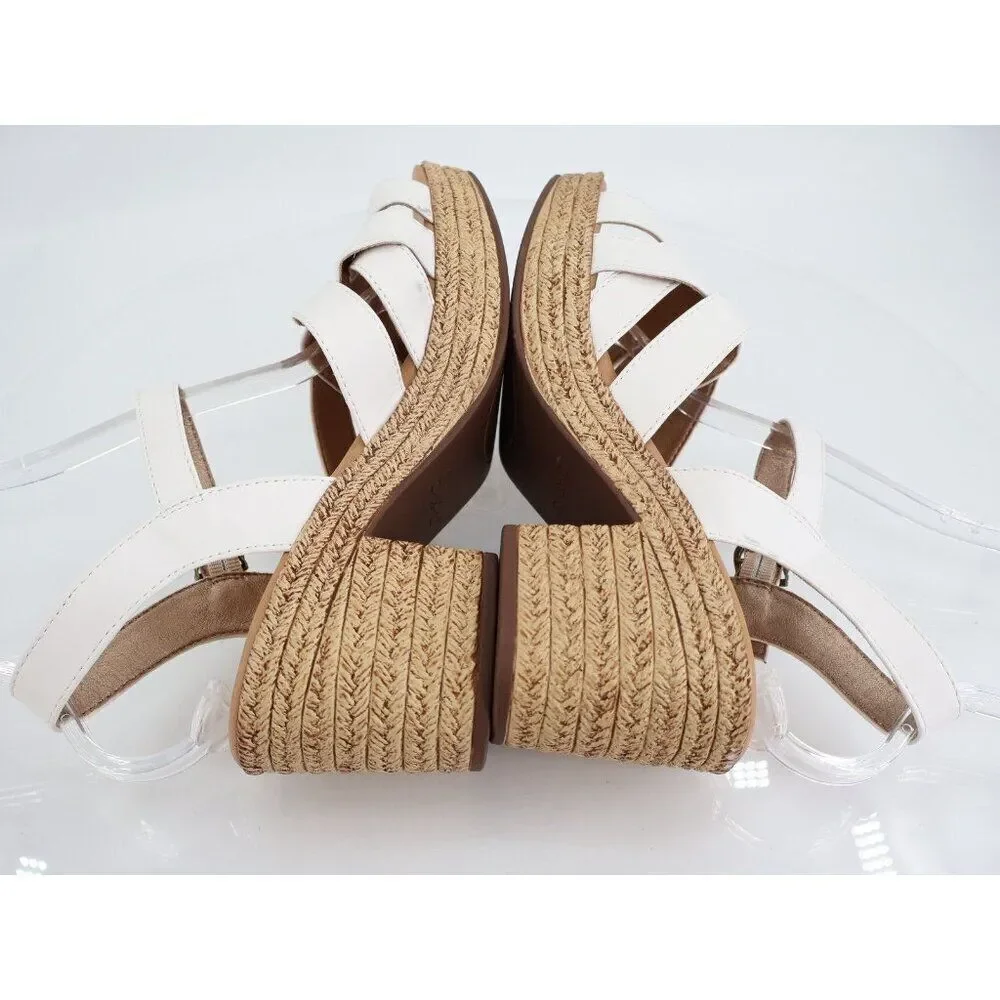 Born BOC Melodie Sandals Women's 11 White Vegan Leather Strappy Slingback Shoes
